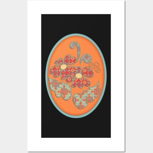 Fall Flowers Oval Sticker and Magnets | Cherie's Art(c)2021 Posters and Art